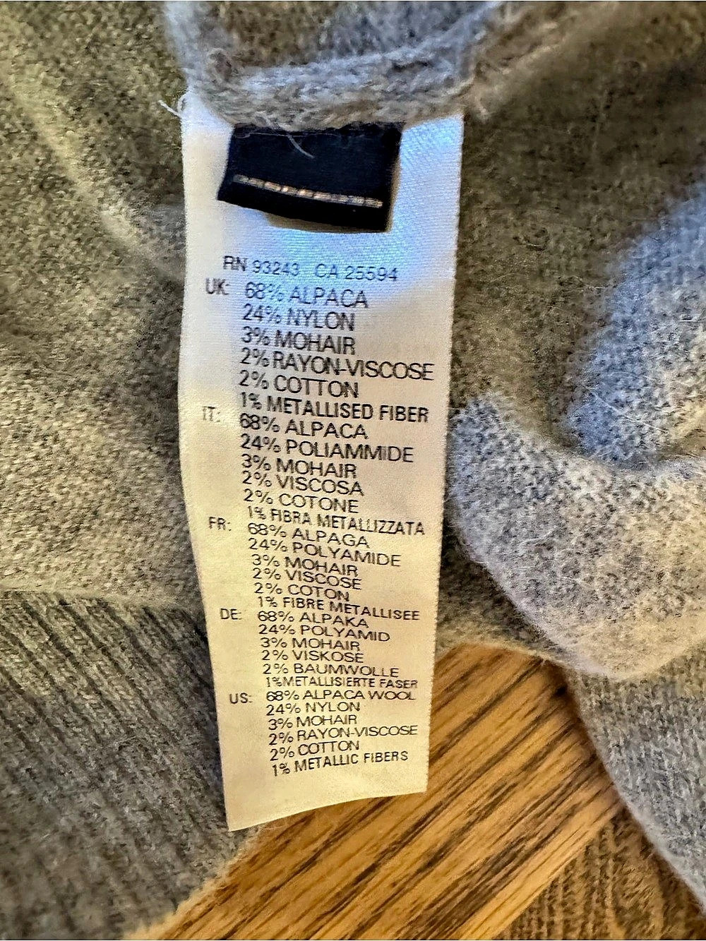 Diesel Gray Graphic Crewneck Alpaca Sweater Like New - Picture 6 of 6
